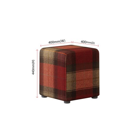 Tartan Cube Seating | Footstools Direct | Quality Extra Seating