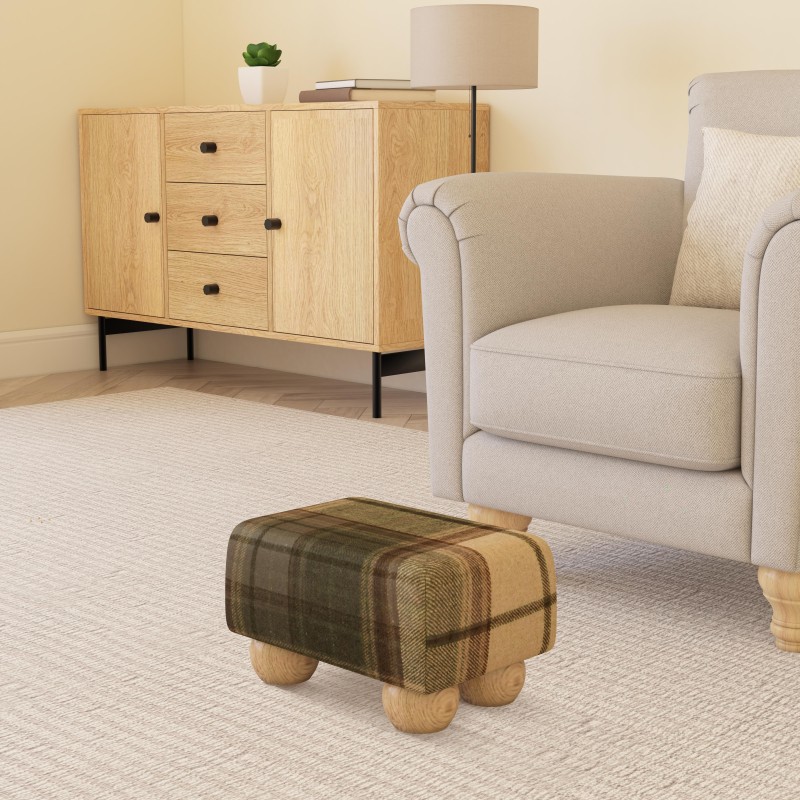Small Tartan Wool Footstools | UK handmade | Footstools Direct