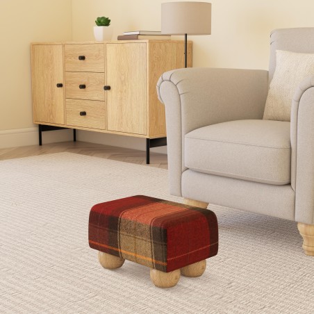 Small Tartan Wool Footstools | UK handmade | Footstools Direct