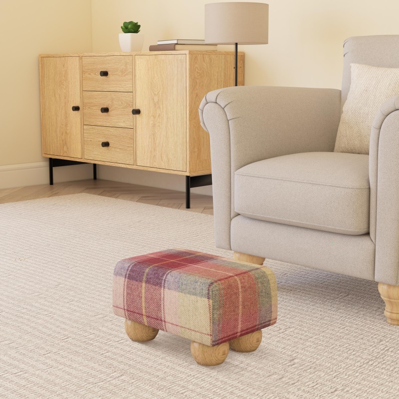 Small Tartan Wool Footstools | UK handmade | Footstools Direct