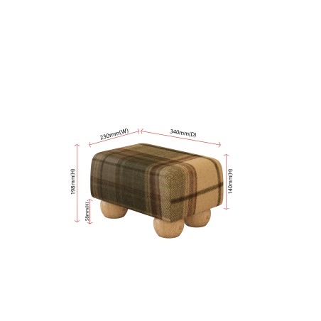 Small Tartan Wool Footstools | UK handmade | Footstools Direct