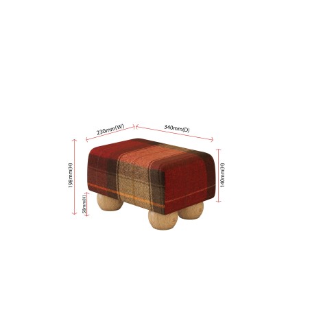 Small Tartan Wool Footstools | UK handmade | Footstools Direct