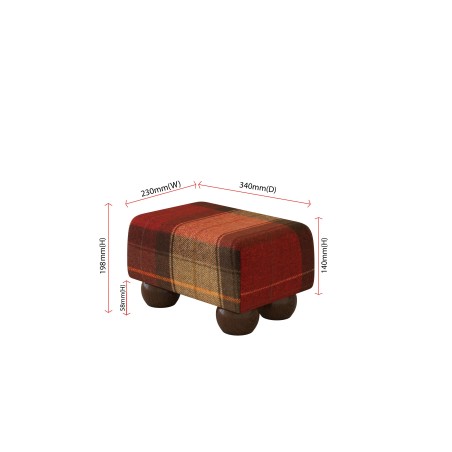 Small Tartan Wool Footstools | UK handmade | Footstools Direct