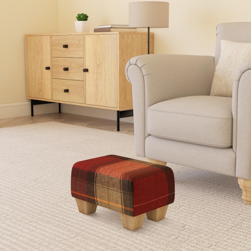 Small Tartan Wool Footstools | UK handmade | Footstools Direct