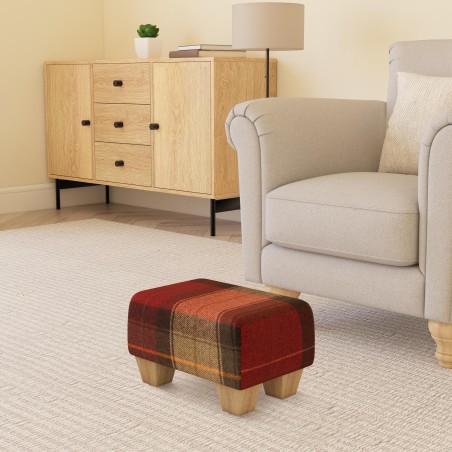 Small Tartan Wool Footstools | UK handmade | Footstools Direct