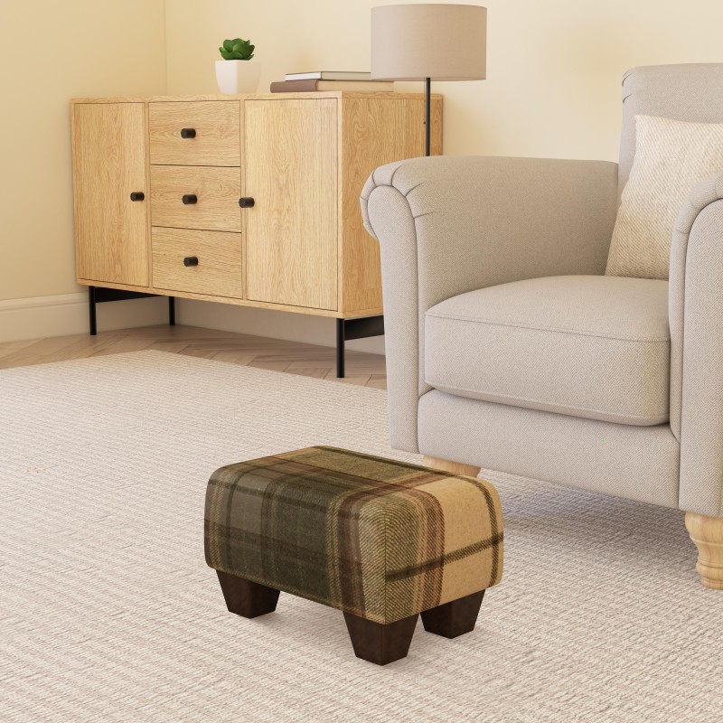Small Tartan Wool Footstools | UK handmade | Footstools Direct