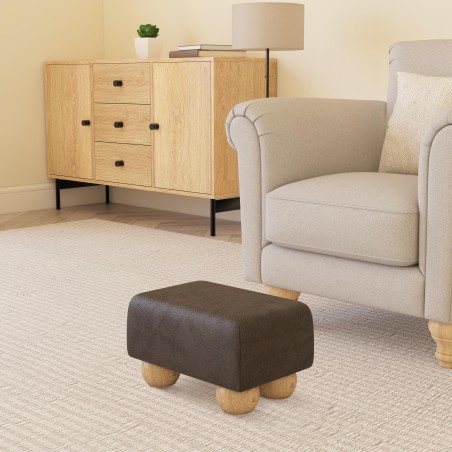 Small Italian Leather Footstools | UK handmade | Footstools Direct