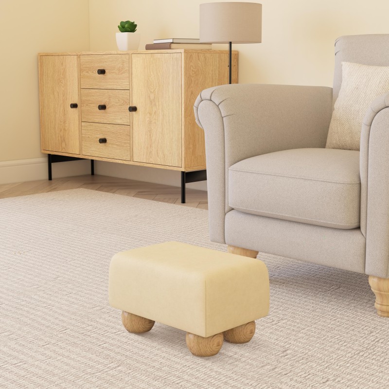Small Italian Leather Footstools | UK handmade | Footstools Direct