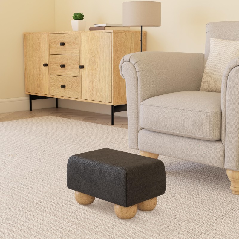 Small Italian Leather Footstools | UK handmade | Footstools Direct