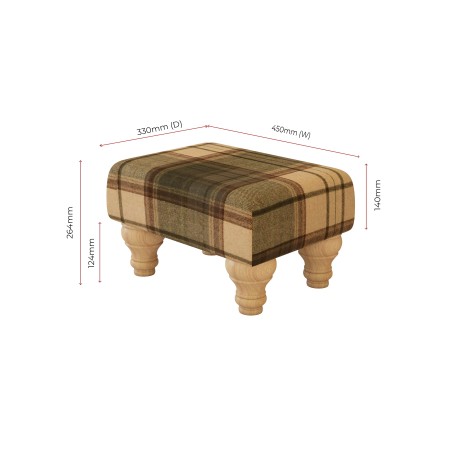 Large Tartan Material Footstools | Footstools Direct | Handmade Goods!