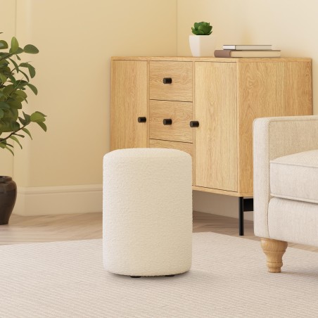 Fabric Round Stool | Pouffe in 100+ colours | Footstools Direct