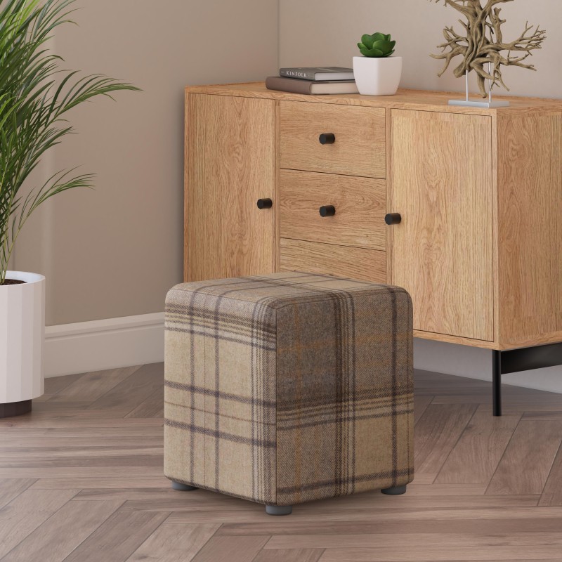 Tartan Cube Seating | Footstools Direct | Quality Extra Seating