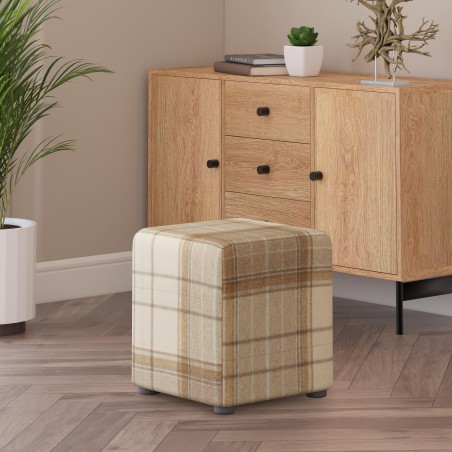 Tartan Cube Seating | Footstools Direct | Quality Extra Seating