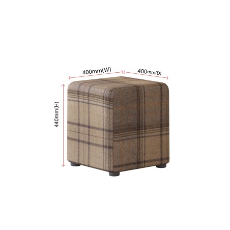 Tartan Cube Seating | Footstools Direct | Quality Extra Seating