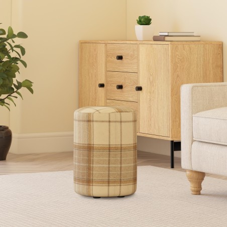 Tartan Round Stools | Footstools Direct | UK handmade