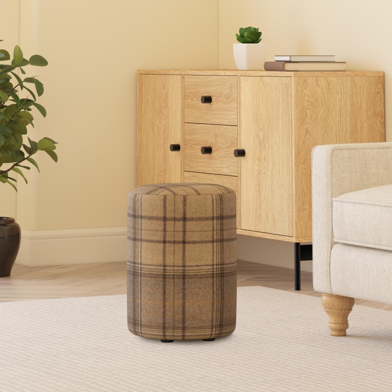 Tartan Round Stools | Footstools Direct | UK handmade