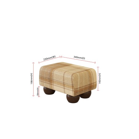 Small Tartan Wool Footstools | UK handmade | Footstools Direct