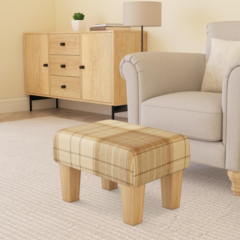 Large Tartan Material Footstools | Footstools Direct | Handmade Goods!
