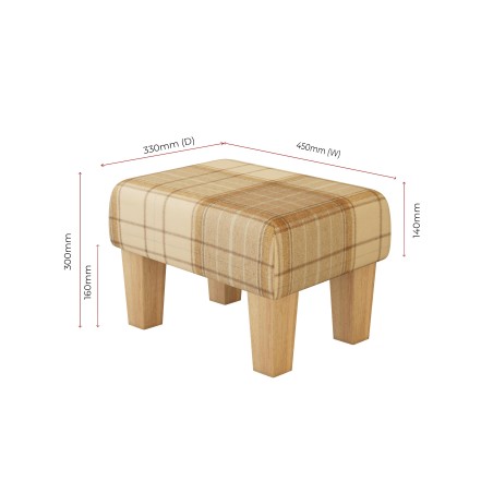 Large Tartan Material Footstools | Footstools Direct | Handmade Goods!