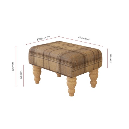 Large Tartan Material Footstools | Footstools Direct | Handmade Goods!