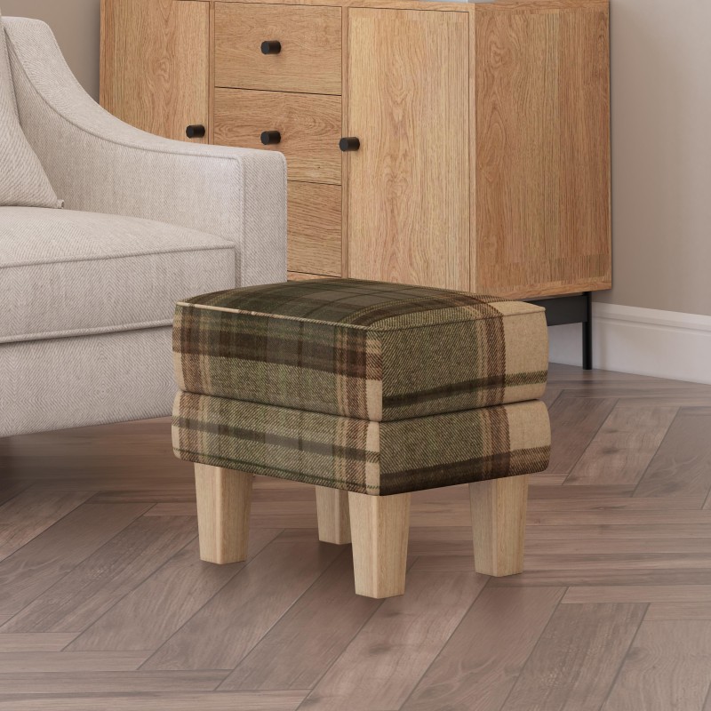 Handmade Hayden Storage Footstool in Leather, Wool & Velvet