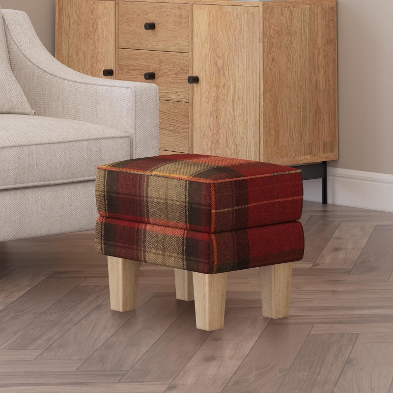 Handmade Hayden Storage Footstool in Leather, Wool & Velvet