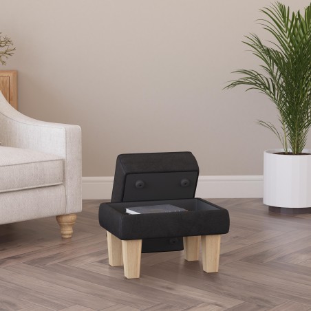 Handmade Hayden Storage Footstool in Leather, Wool & Velvet