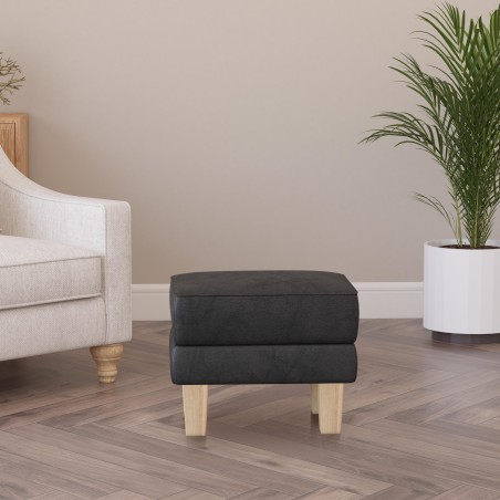 Handmade Hayden Storage Footstool in Leather, Wool & Velvet