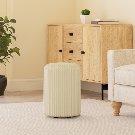 Fabric Round Stool | Pouffe in 100+ colours | Footstools Direct