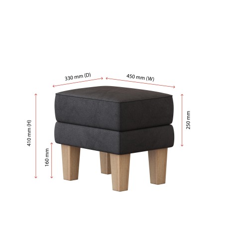 Handmade Hayden Storage Footstool in Leather, Wool & Velvet