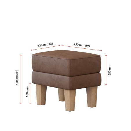 Handmade Hayden Storage Footstool in Leather, Wool & Velvet