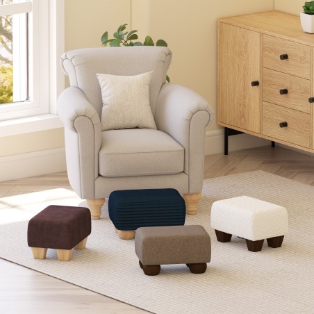 Small Fabric Material Footstools | UK handmade | Footstools Direct