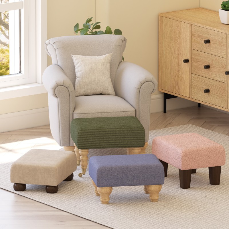 Large Fabric Material Footstools | Footstools Direct | Handmade Goods!
