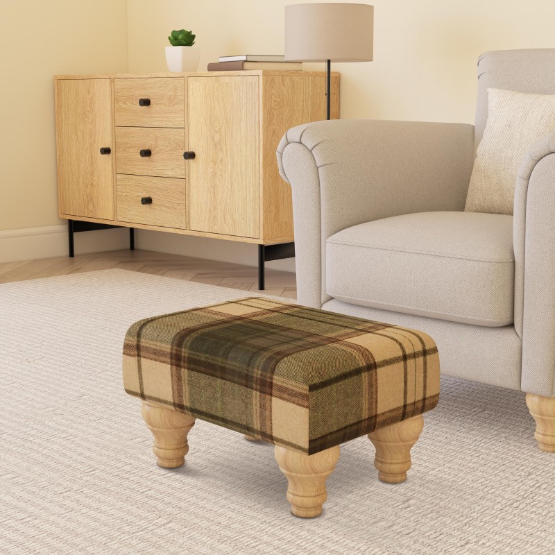 Large Tartan Material Footstools | Footstools Direct | Handmade Goods!