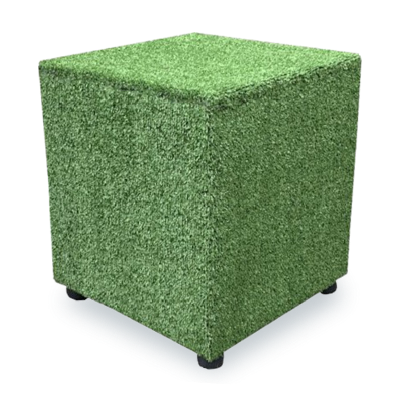 Fabric Material Cube Seating Artificial Grass