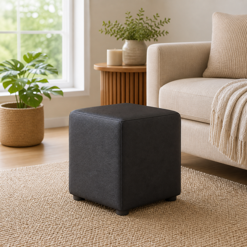 Italian Leather Cube Seats | UK Handmade | Footstools Direct