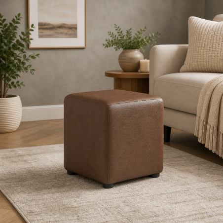 Italian Leather Cube Seats | UK Handmade | Footstools Direct