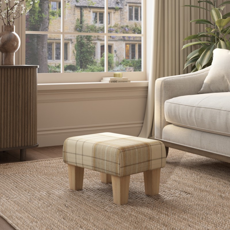 Large Tartan Material Footstools | Footstools Direct | Handmade Goods!