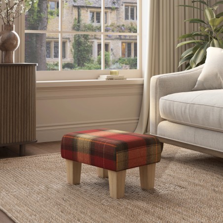 Large Tartan Material Footstools | Footstools Direct | Handmade Goods!