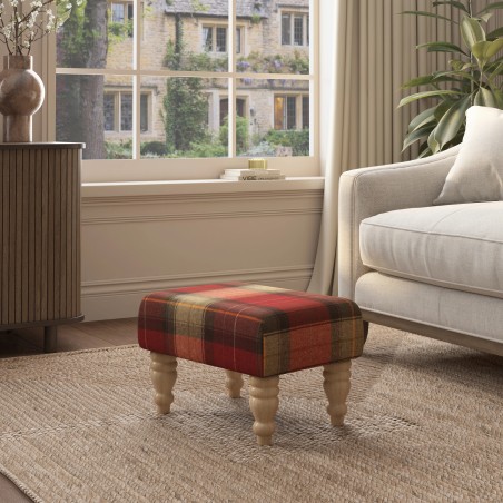 Large Tartan Material Footstools | Footstools Direct | Handmade Goods!