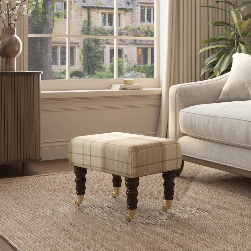 Large Tartan Material Footstools | Footstools Direct | Handmade Goods!
