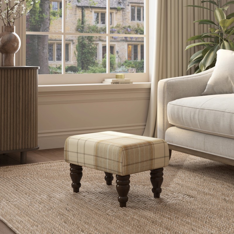 Large Tartan Material Footstools | Footstools Direct | Handmade Goods!