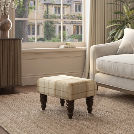Large Tartan Material Footstools | Footstools Direct | Handmade Goods!