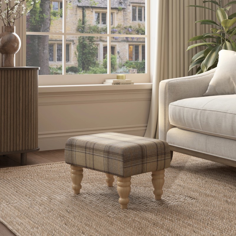 Large Tartan Material Footstools | Footstools Direct | Handmade Goods!