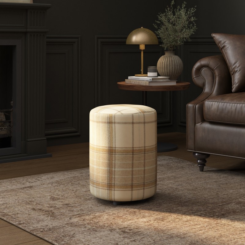 Tartan Round Stools | Footstools Direct | UK handmade