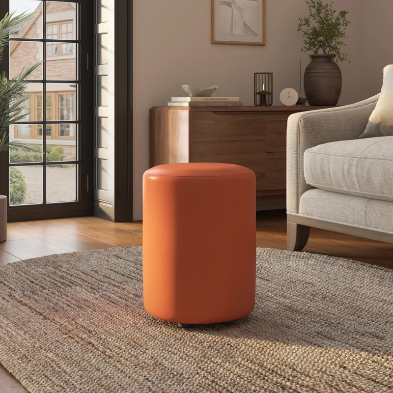 Faux Leather Round Stools | UK Handmade | Footstools Direct