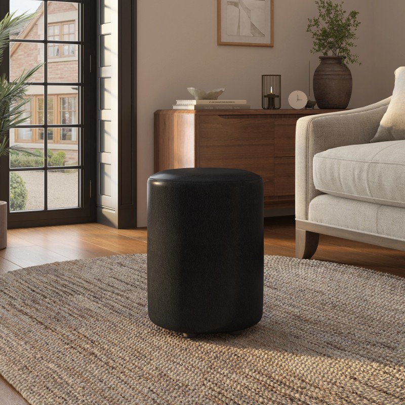 Faux Leather Round Stools | UK Handmade | Footstools Direct