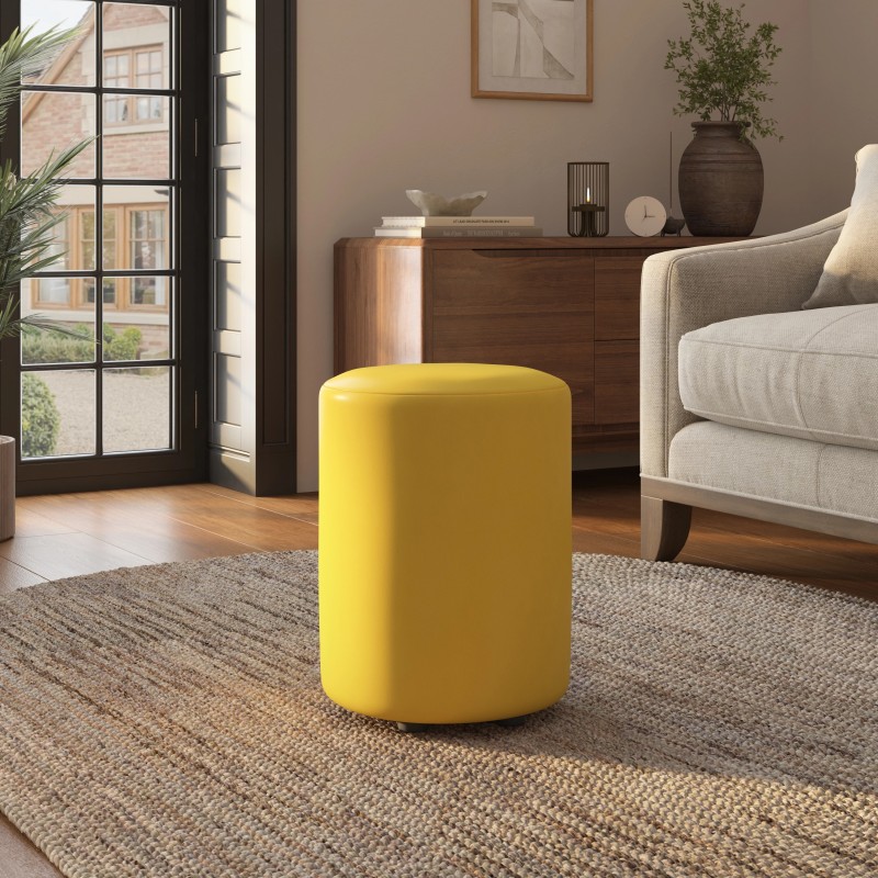 Faux Leather Round Stools | UK Handmade | Footstools Direct