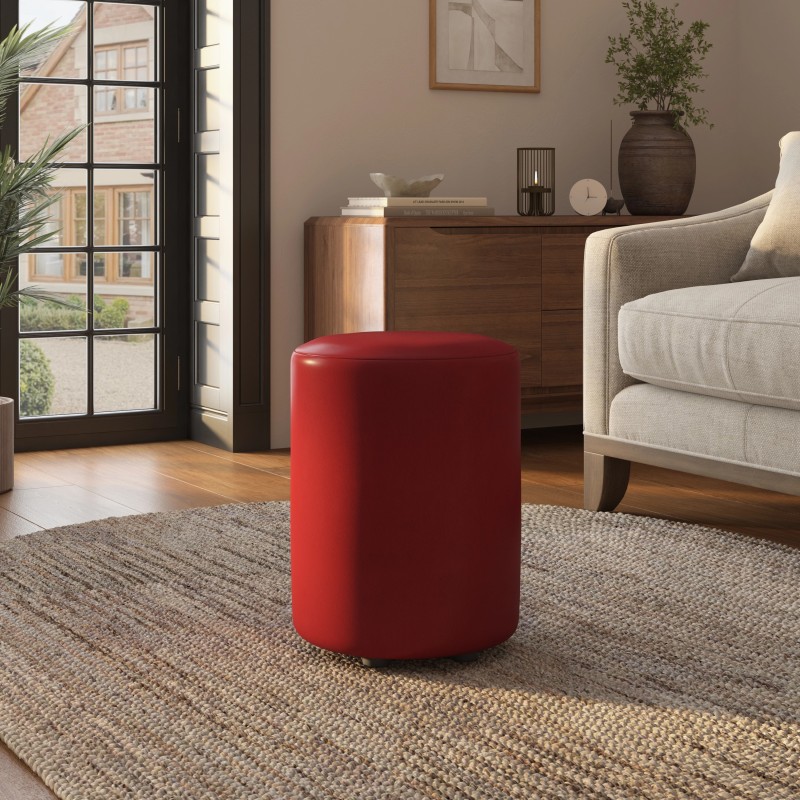 Faux Leather Round Stools | UK Handmade | Footstools Direct