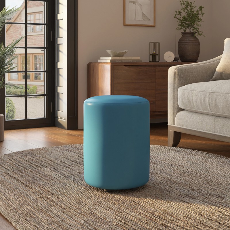 Faux Leather Round Stools | UK Handmade | Footstools Direct